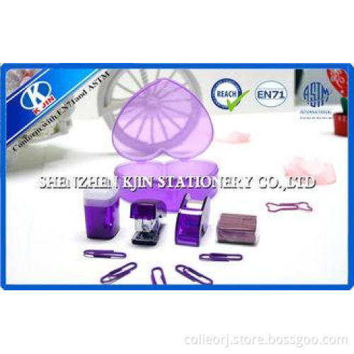 Lovely Heart Shaped Mini Office Stationery Set For Kids Wit